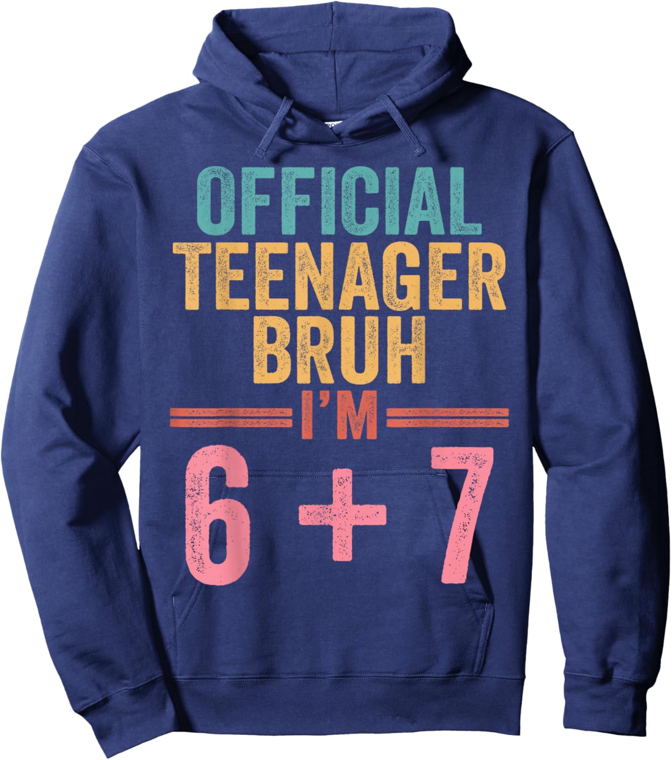 13th Birthday Boys Official Teenager Six Seven Meme Birthday Hoodie - Hoodie | Navy