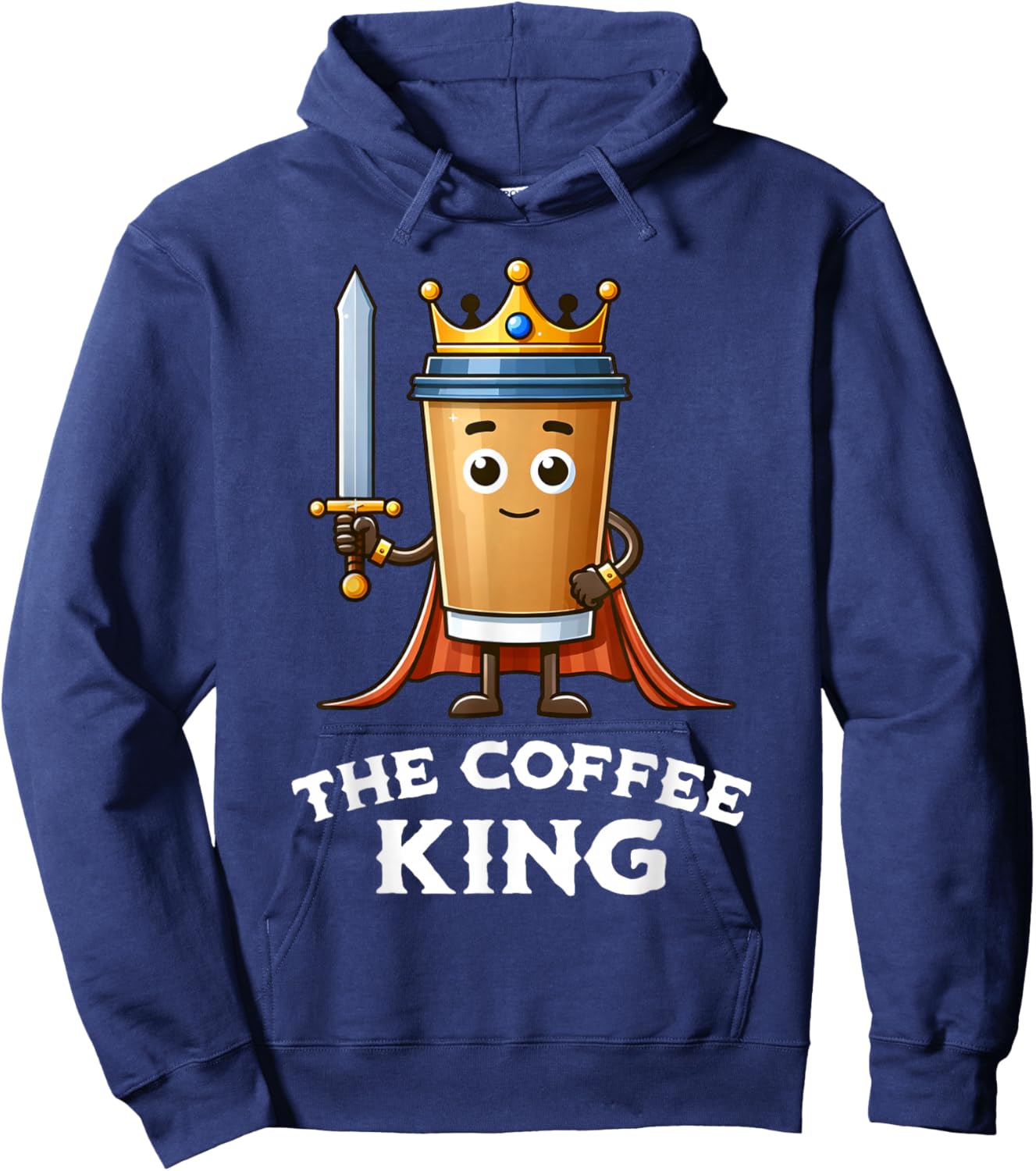 The Coffee King Funny Coffee Breakfast Lover Cafe Barista Hoodie - Hoodie | Navy