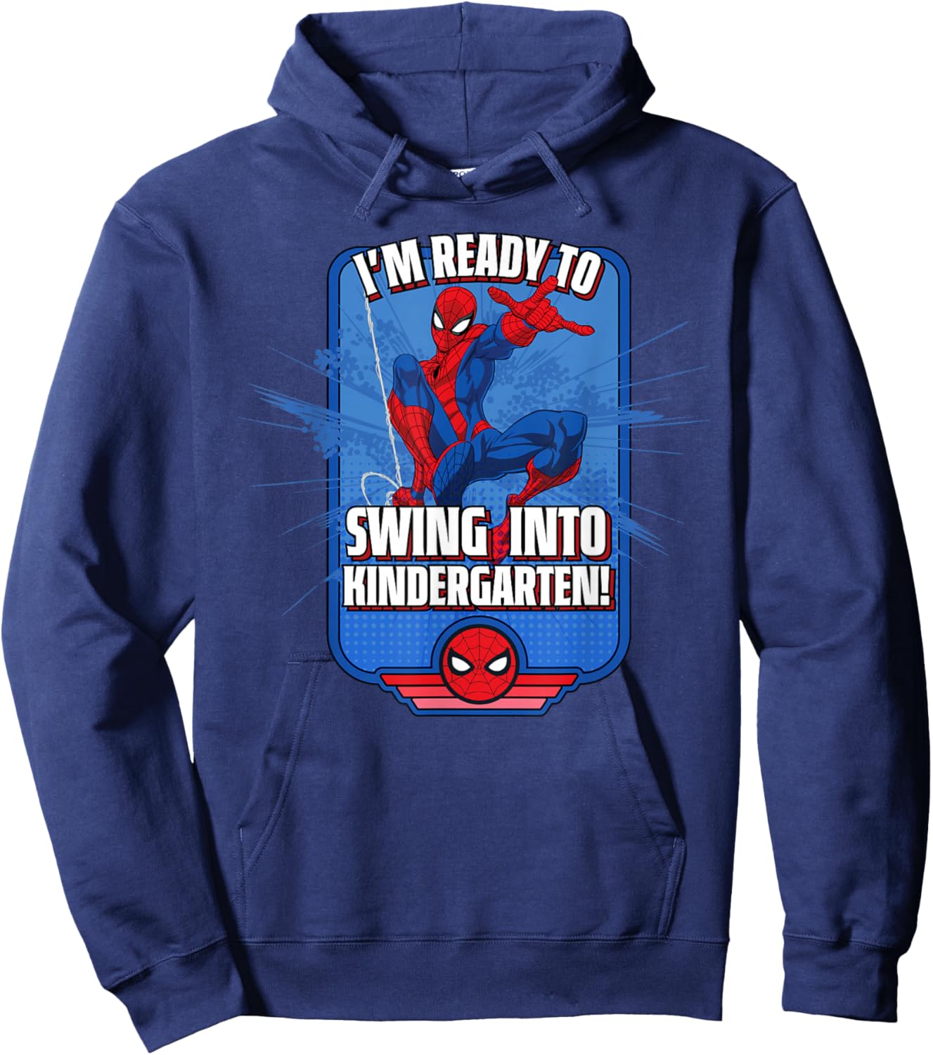 Marvel Spider-Man I'm Ready to Swing Into Kindergarten! Hoodie - Hoodie | Navy