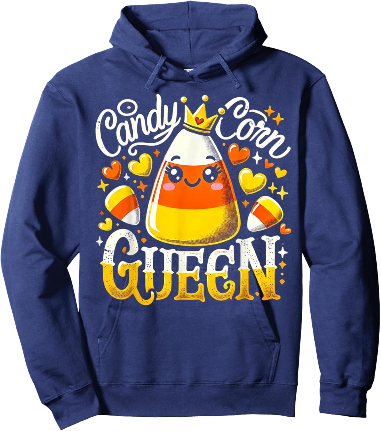 Candy Corn Queen Halloween Party Cute Costume Funny Hoodie - Hoodie | Navy