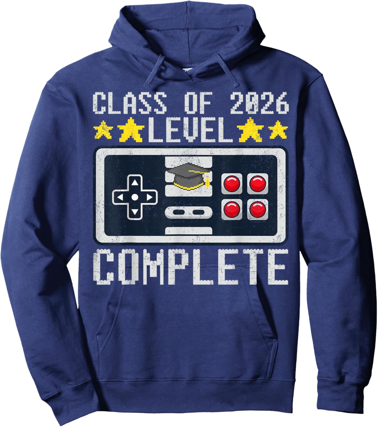 Class of 2026 Level Complete Graduation Gamers Boys Kids Hoodie - Hoodie | Navy