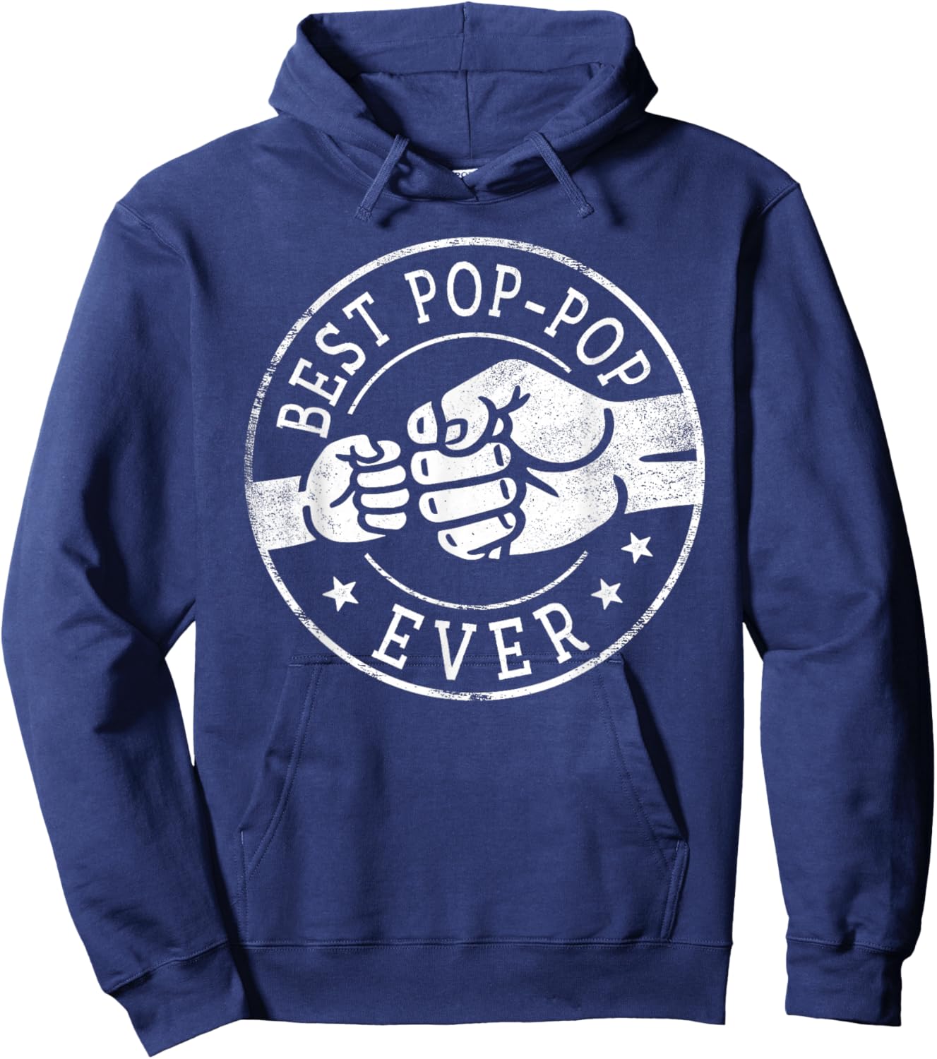 Best Pop-Pop Ever - Fist Bump Circle Emblem Design Pop-Pop Hoodie - Hoodie | Navy