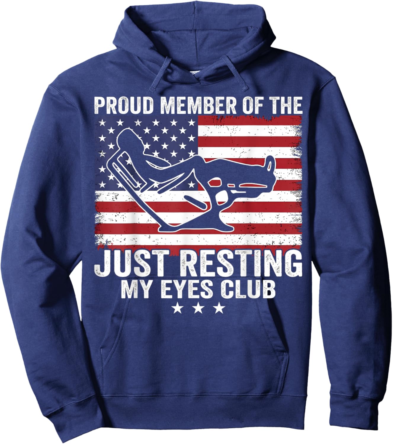 Proud Member of The Just Resting My Eyes Club Funny Dad Hoodie - Hoodie | Navy