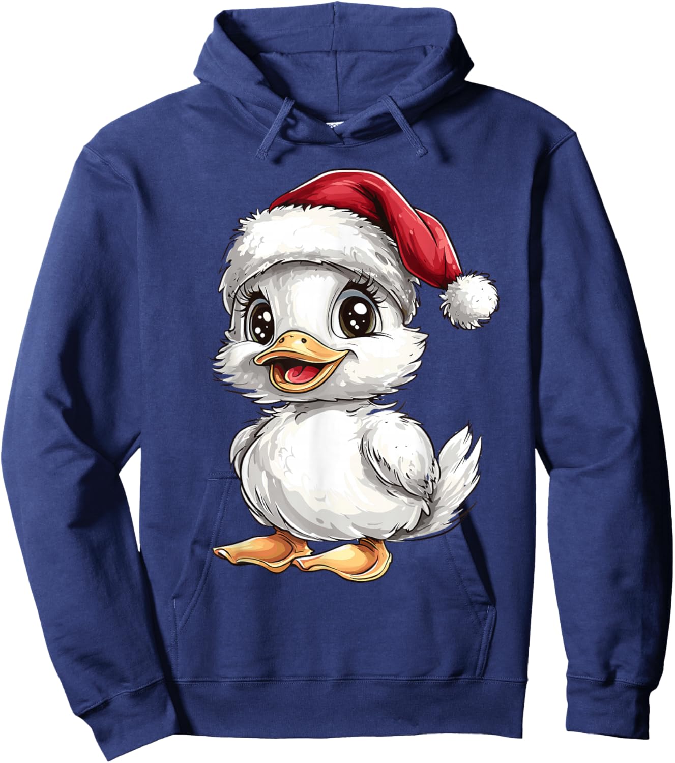 Duck Santa Hat Funny Girls Kids Duck Lovers Christmas Pajama Hoodie - Hoodie | Navy