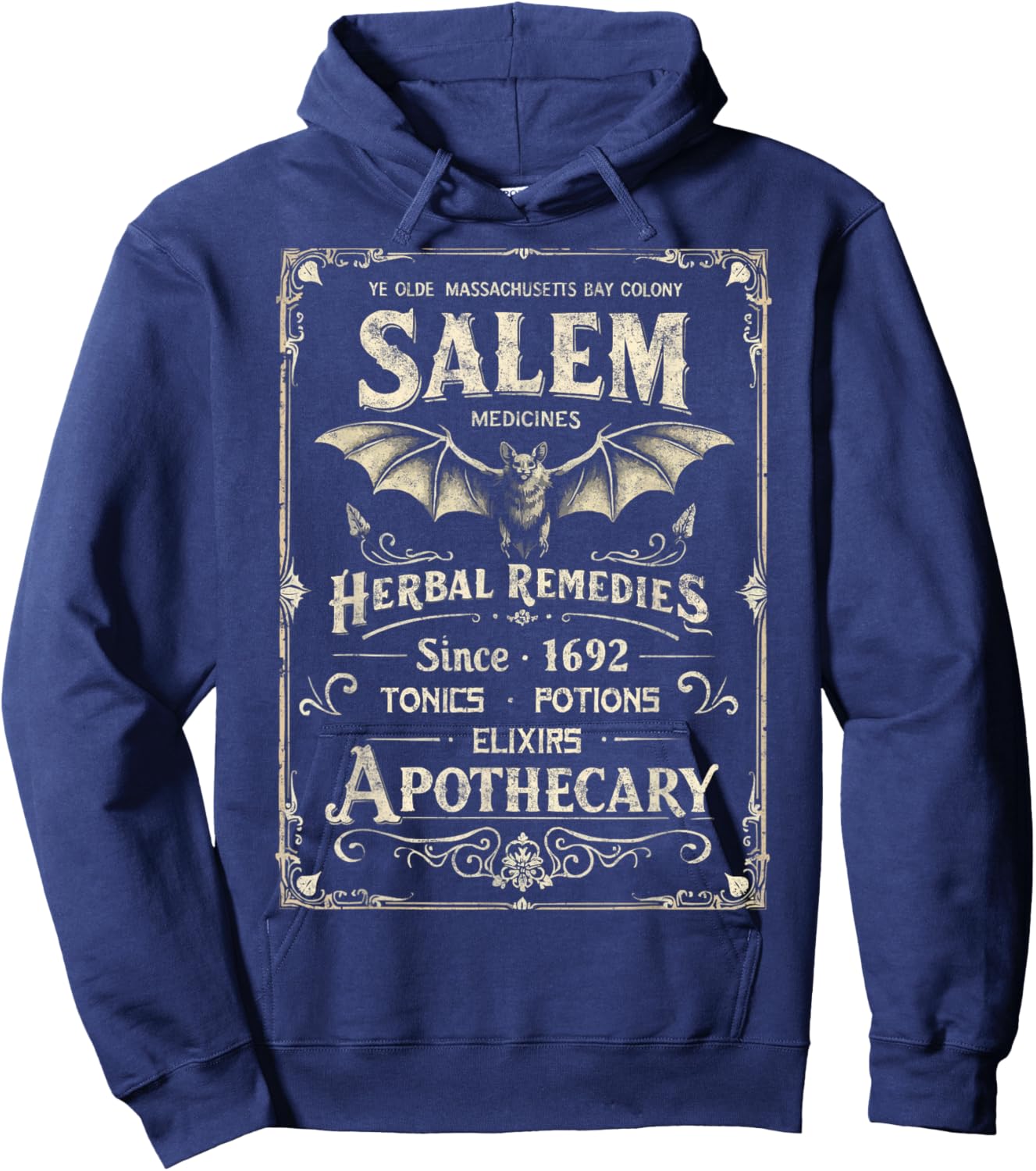 Vintage Salem 1692 Medicines Apothecary Funny Halloween Hoodie - Hoodie | Navy