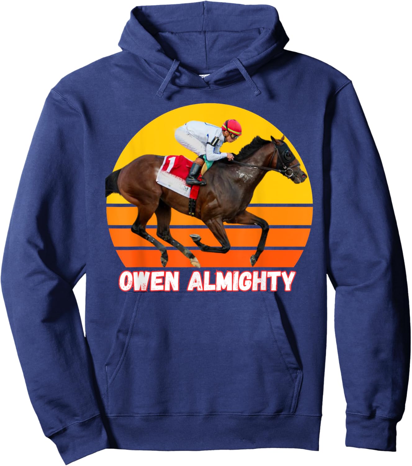 Owen Almighty Horse, Horse Racing, Del Mar, Santa Anita Hoodie - Hoodie | Navy