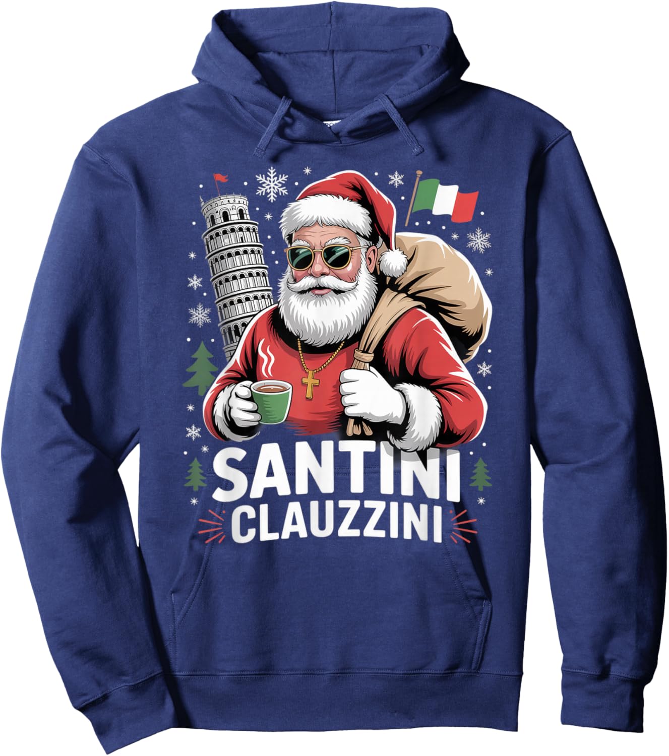 Italian Brainrot Christmas Santini Clauzzini Funny Santa Hoodie - Hoodie | Navy