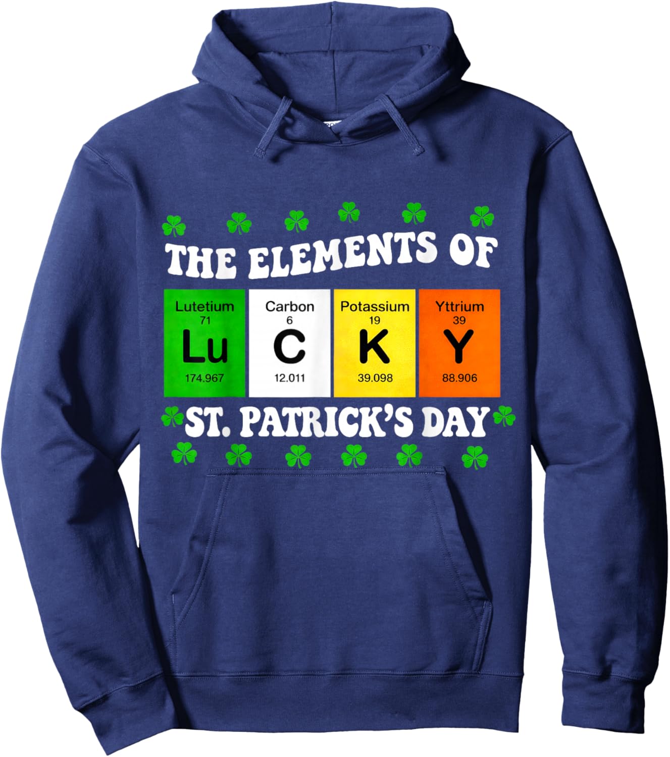 Elements of Lucky Periodic Table St. Patrick's Day Hoodie - Hoodie | Navy