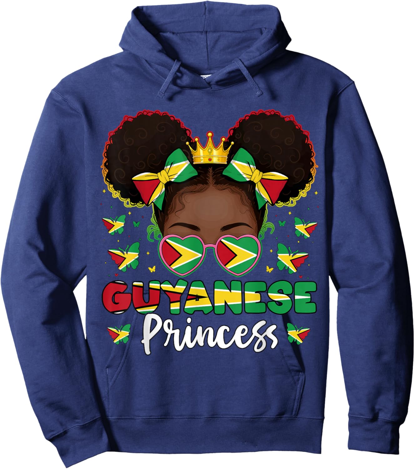 Guyanese Princess Guyana Flag Proud Guyanese Women Hoodie - Hoodie | Navy