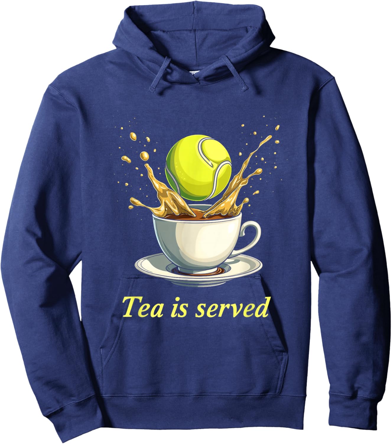 Tea Is Served Tennis Humor Hoodie - Hoodie | Navy