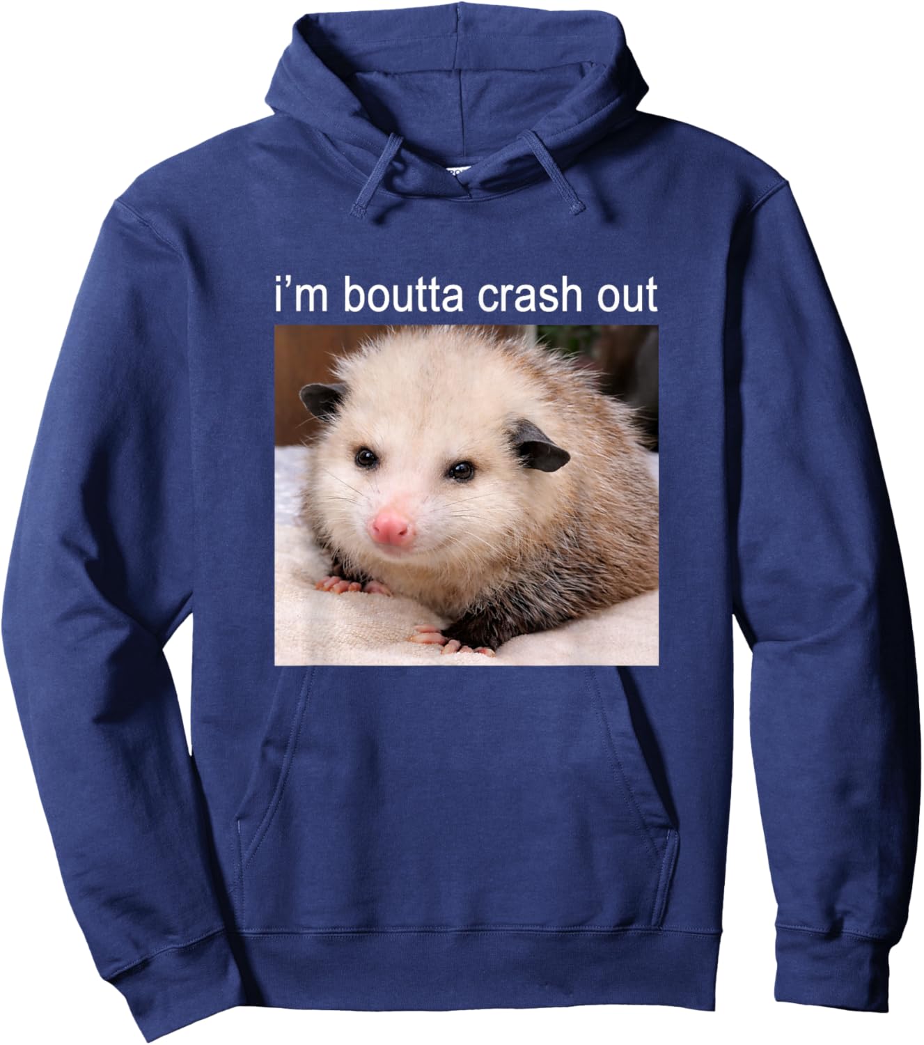 I'm Boutta Crash Out Funny Possum Meme Hoodie - Hoodie | Navy
