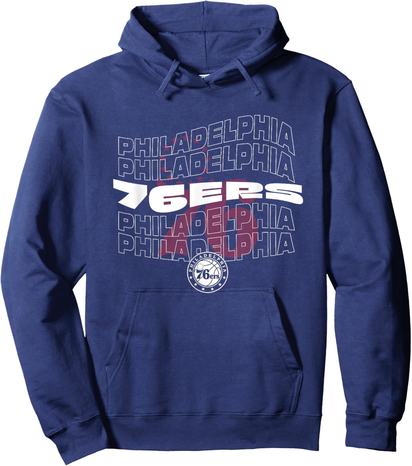 NBA Philadelphia 76ers Wave Outline Team Logo Hoodie - Hoodie | Navy
