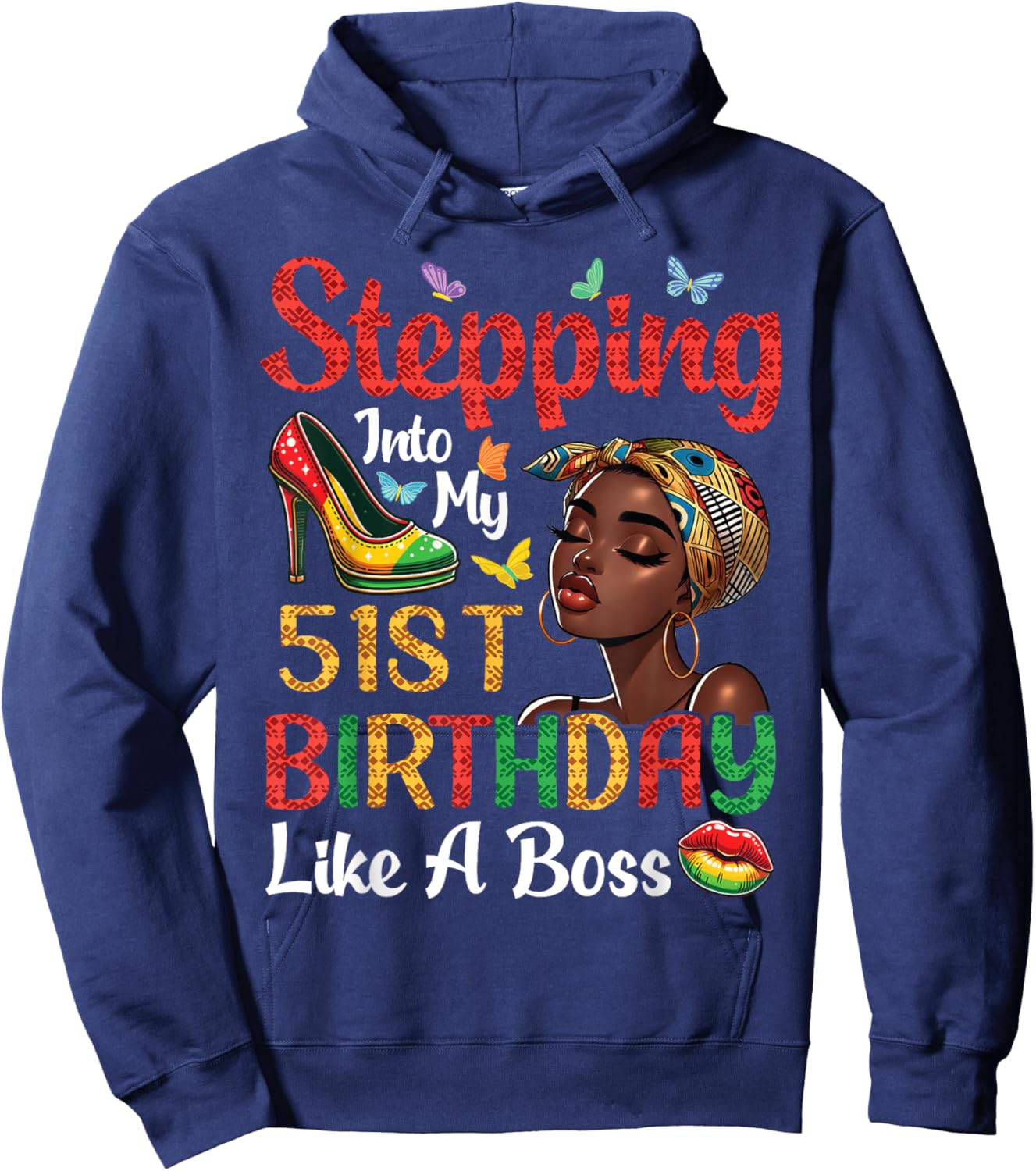 Stepping Into My 51st Birthday Like A Boss 51 Years Old Hoodie - Hoodie | Navy