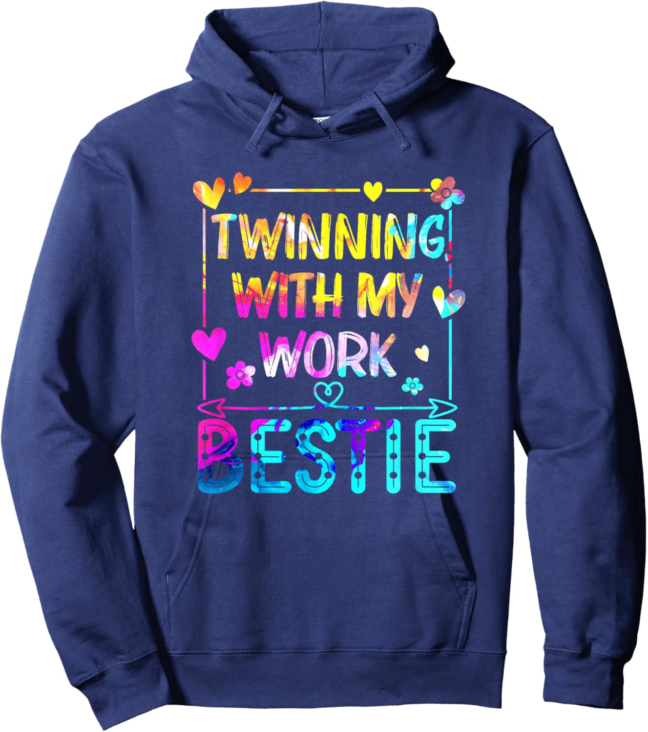 Twinning With My Work Bestie Best Friend Twin Day Week Hoodie - Hoodie | Navy