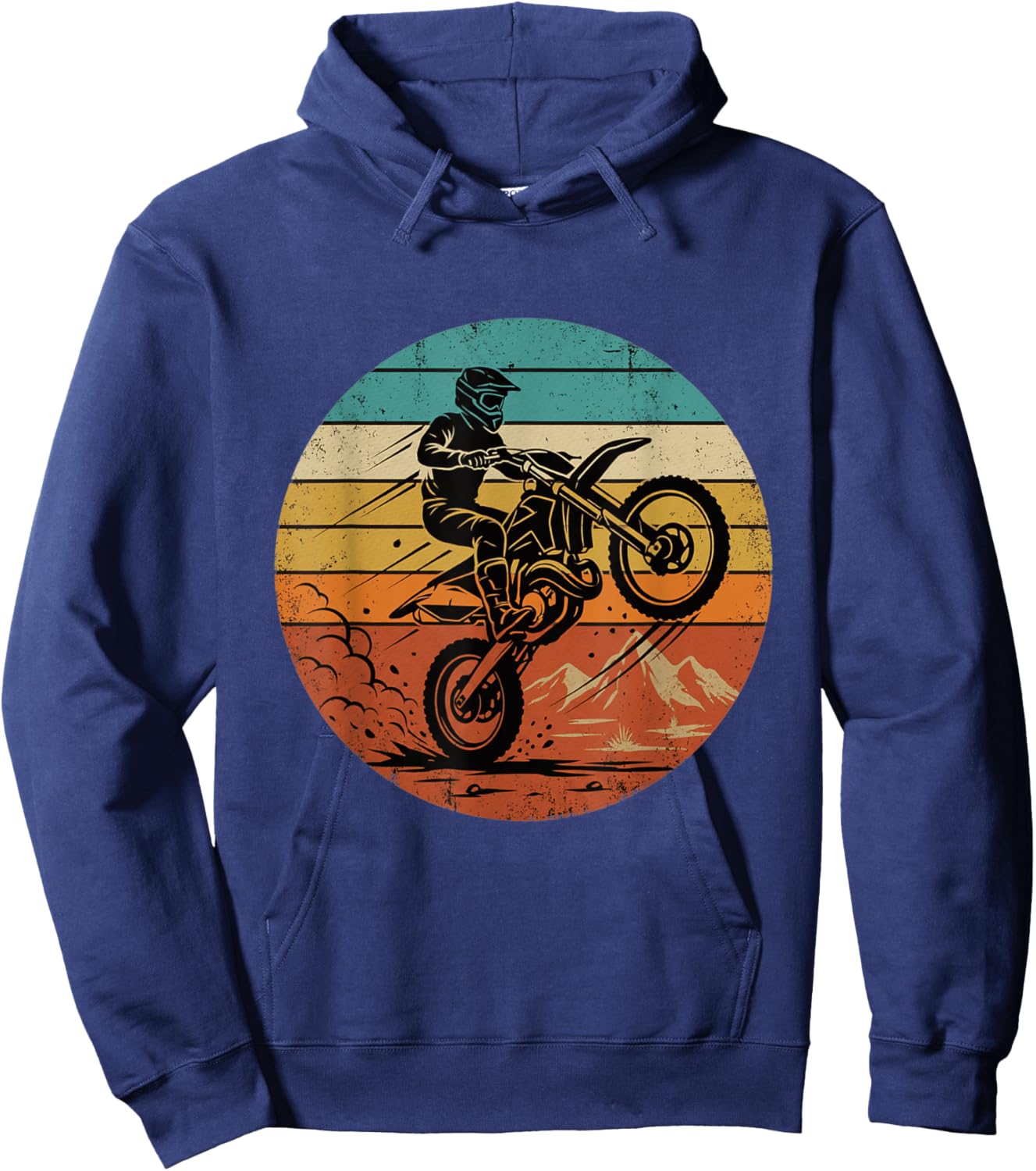 Vintage Motocross Retro Dirt Bike Rider Racing Bike Hoodie - Hoodie | Navy