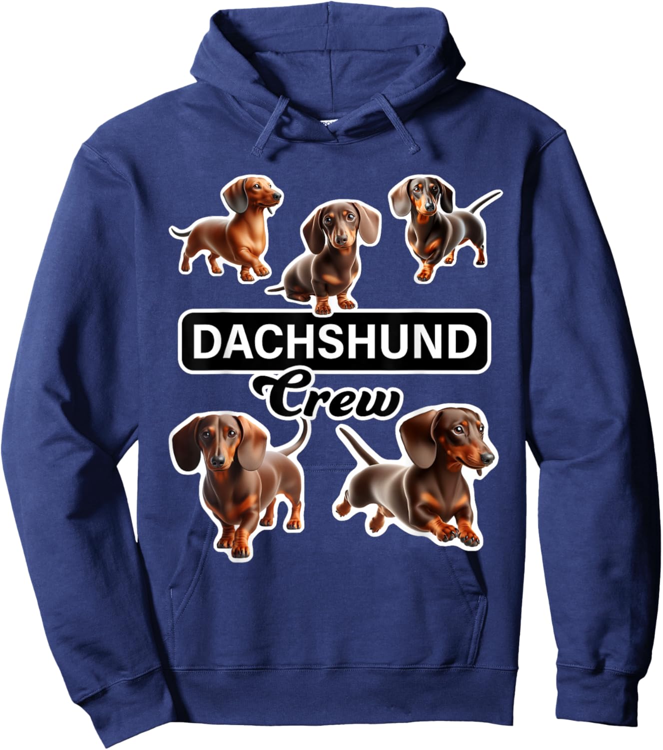 Smooth Dachshund Crew Hoodie - Hoodie | Navy