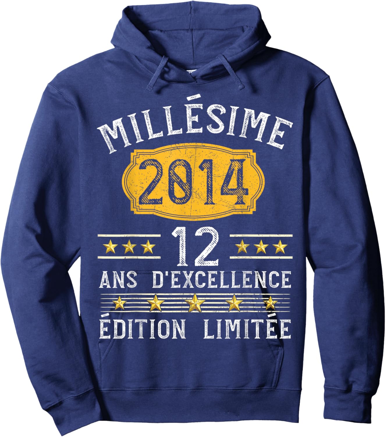Vintage 2014 Gift 12 Years Boy Birthday Humour Hoodie - Hoodie | Navy