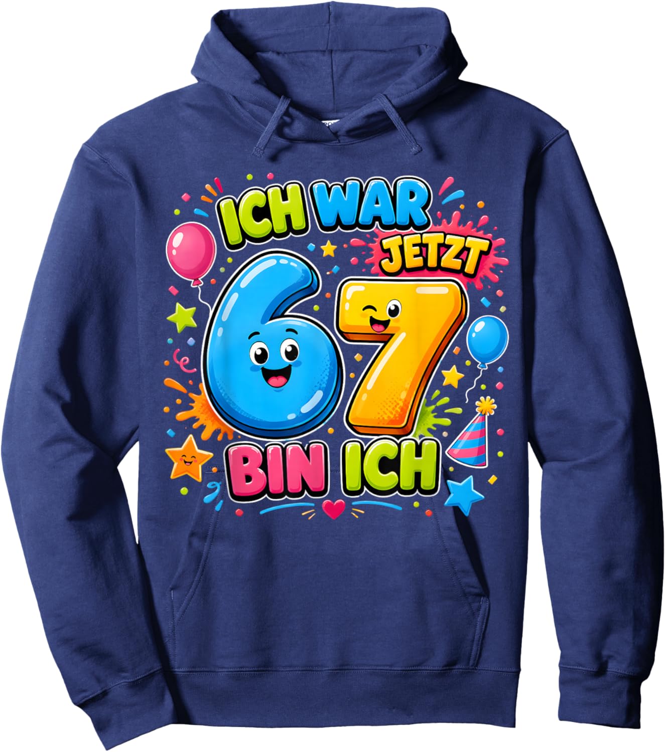Ich war 6 jetzt Bin ich 7 Süßes Geburtstag Geburtstagsdesign Hoodie - Hoodie | Navy