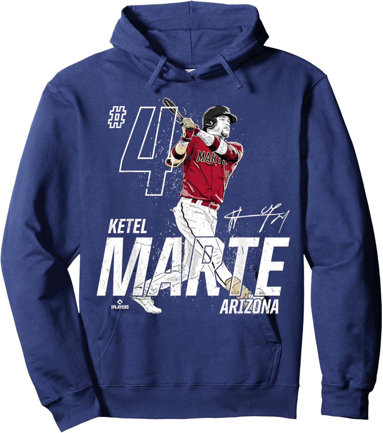 Dynamic Pose Ketel Marte Arizona Baseball MLBPA Hoodie - Hoodie | Navy