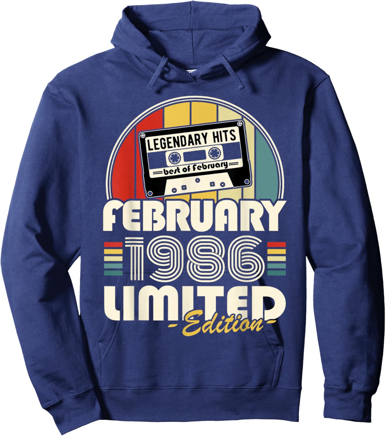 Vintage Anniversaire 40 Ans Née en Février 1986 Homme Femme Hoodie - Hoodie | Navy