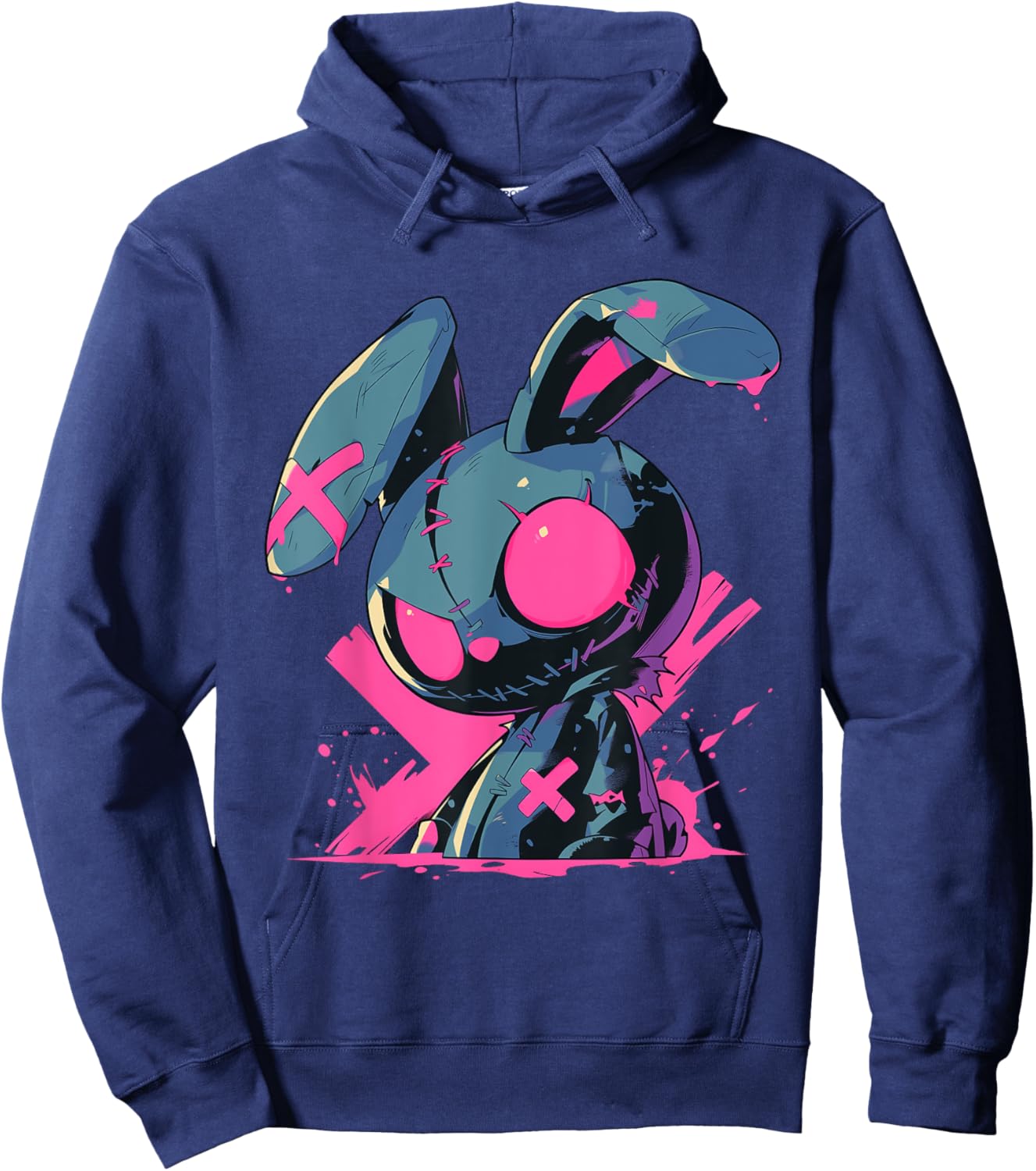 Goth Bunny Doll Cute E-Girl Gothic Outfit Grunge Hoodie - Hoodie | Navy