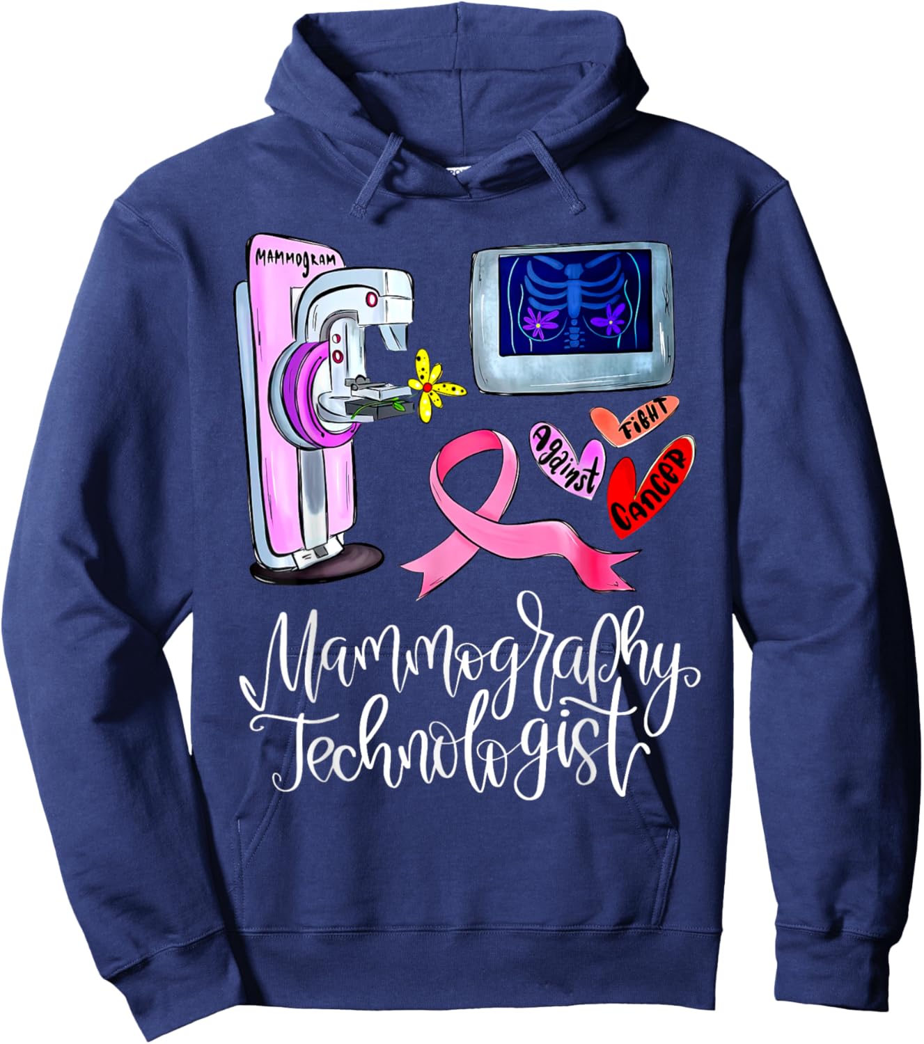 Mammography Tech Mammo Technologist Ultrasound Radiology Hoodie - Hoodie | Navy