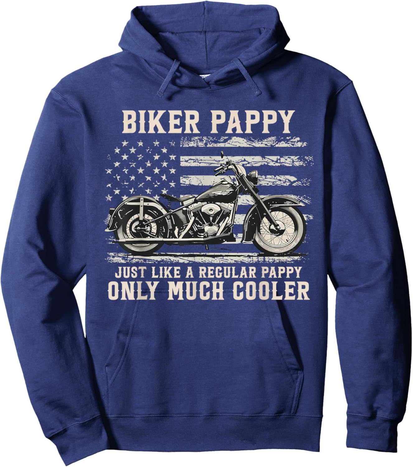 Biker Pappy Like A Normal Pappy Only Much Cooler Hoodie - Hoodie | Navy