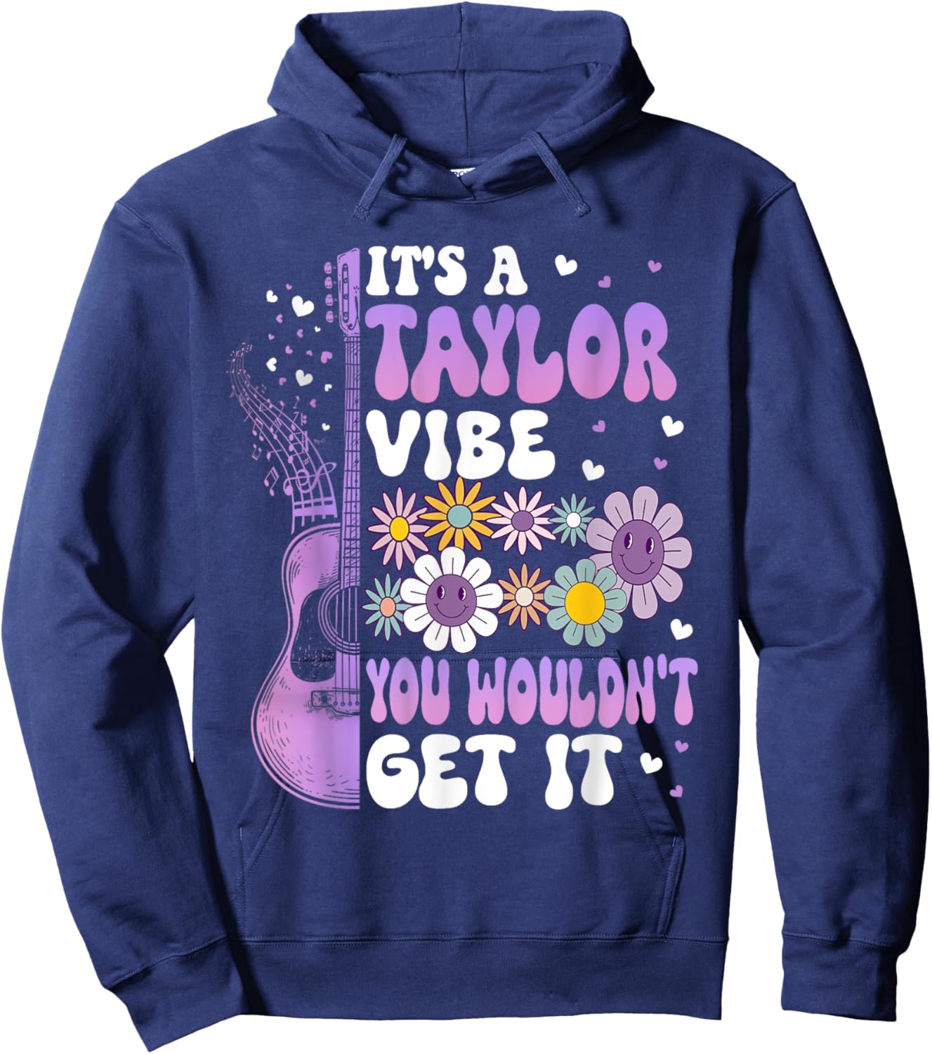 Girl Retro Taylor First Name Personalized Groovy It's A Taylor Vibe You Wouldn't Get It Groovy -Adults, Kids Black Short Sleeve Cotton 65%, Polyester 35% Small Classic Fit Imported Hoodie - Hoodie | Navy