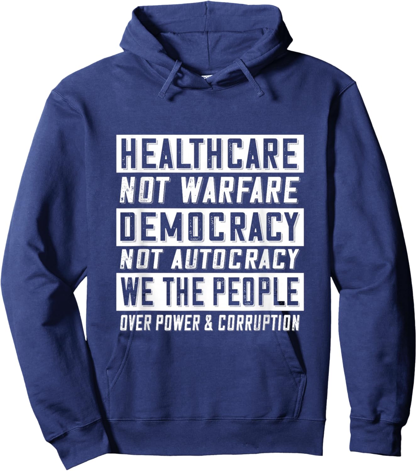 Healthcare Not Warfare Hoodie - Hoodie | Navy