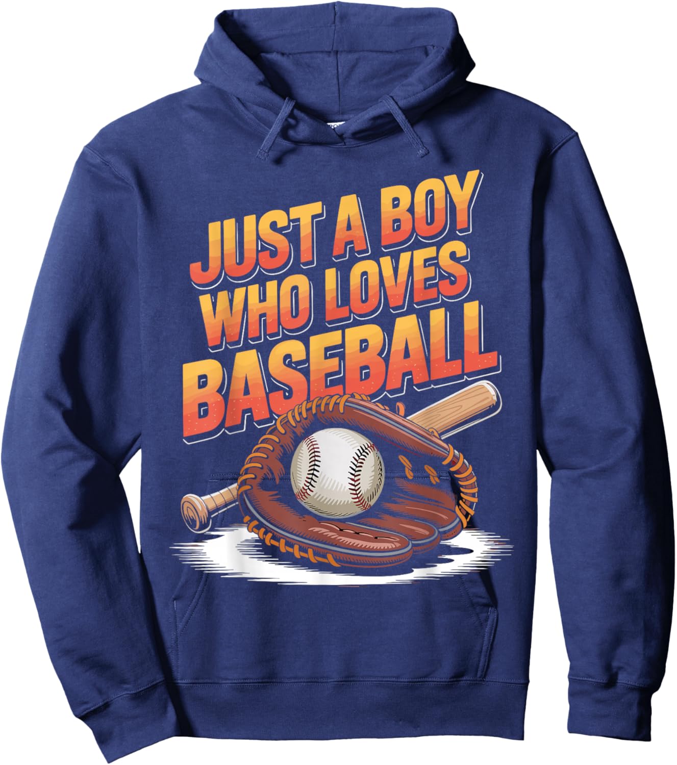 Just A Boy Who Loves Baseball Funny Player Kids Hoodie - Hoodie | Navy