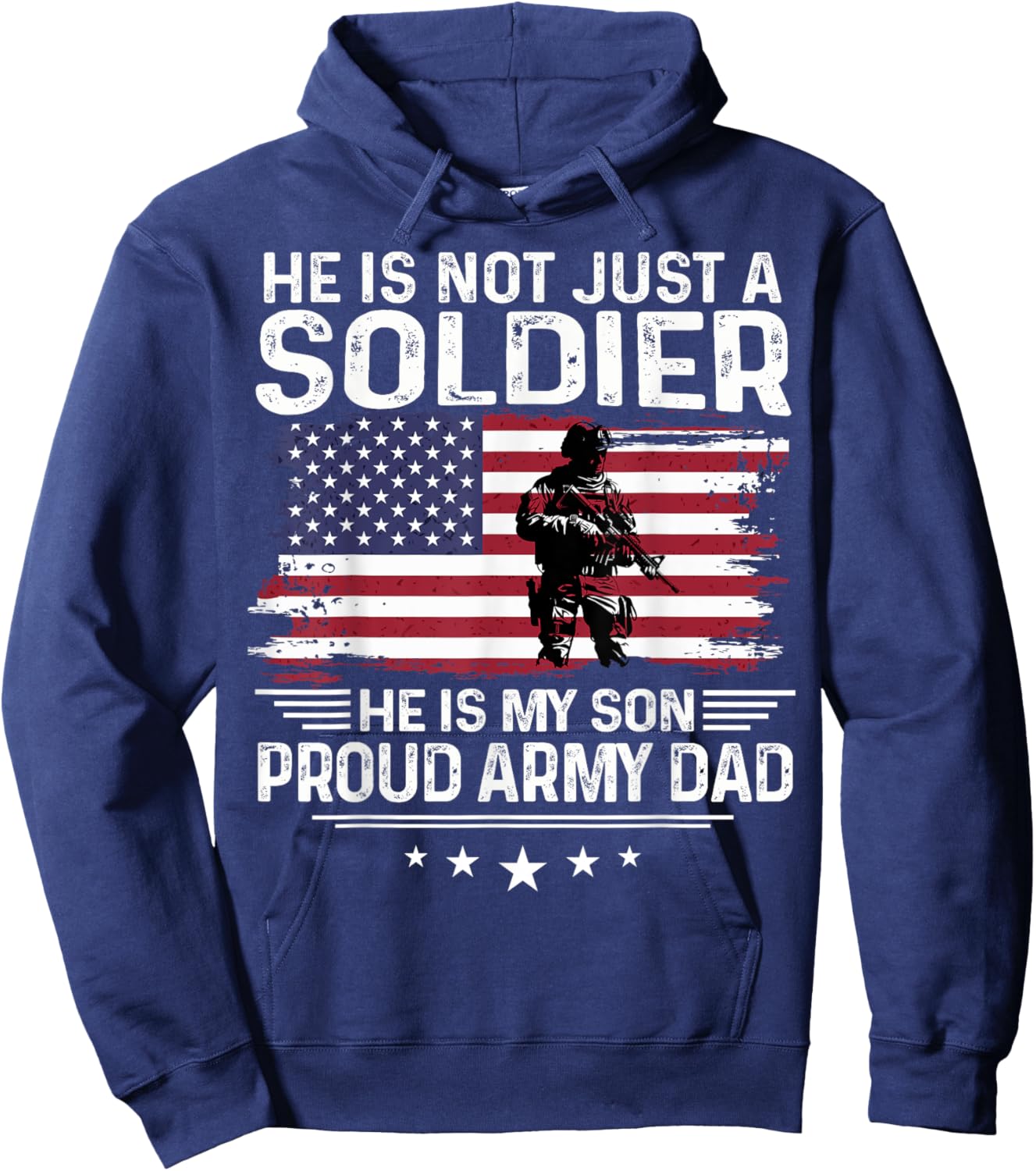 Retro He Is Not Just A Soldier He is My Son - Proud Army Dad Hoodie - Hoodie | Navy