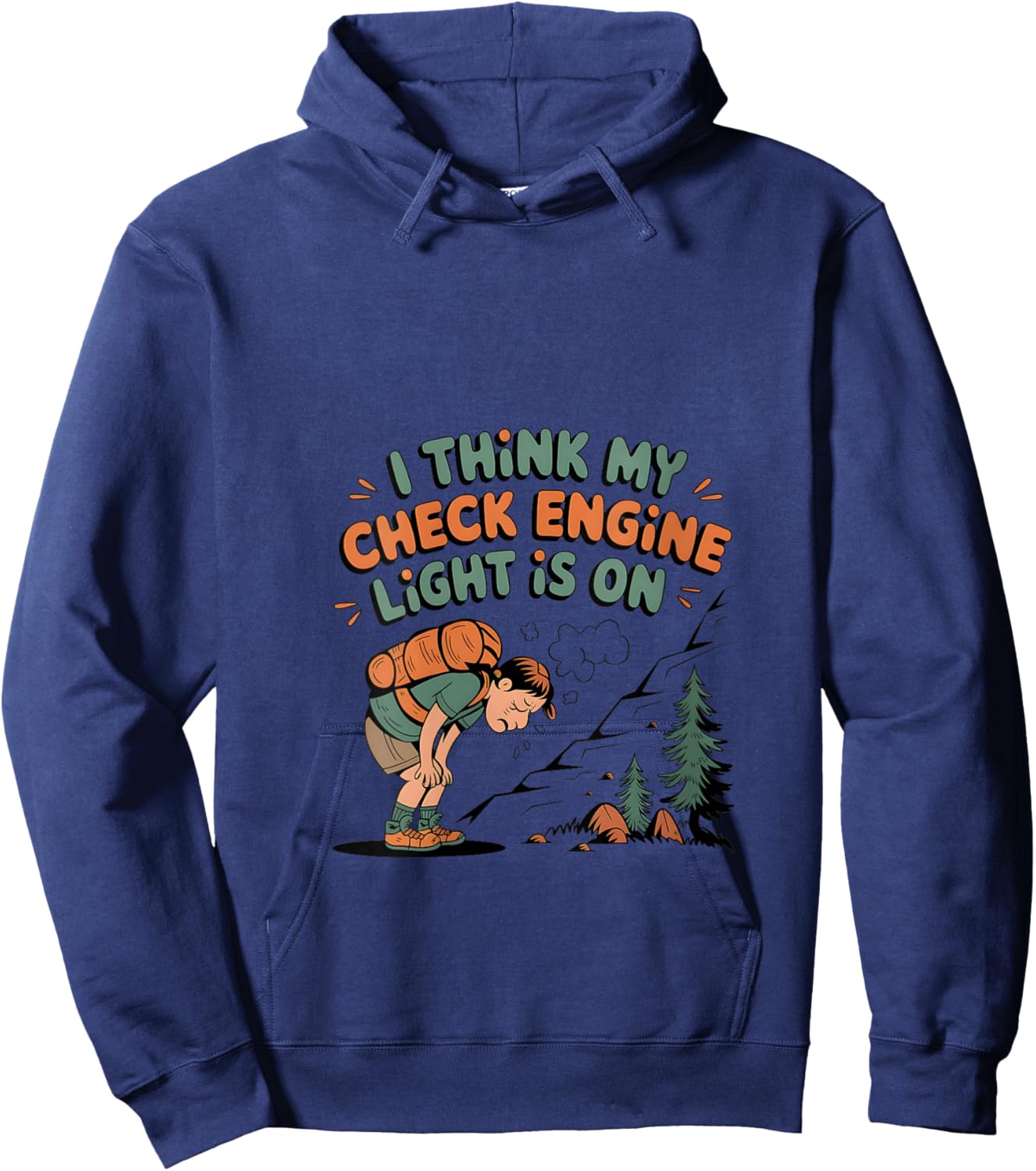 Women's I Think My Check Engine Light is On V-Neck Hoodie - Hoodie | Navy