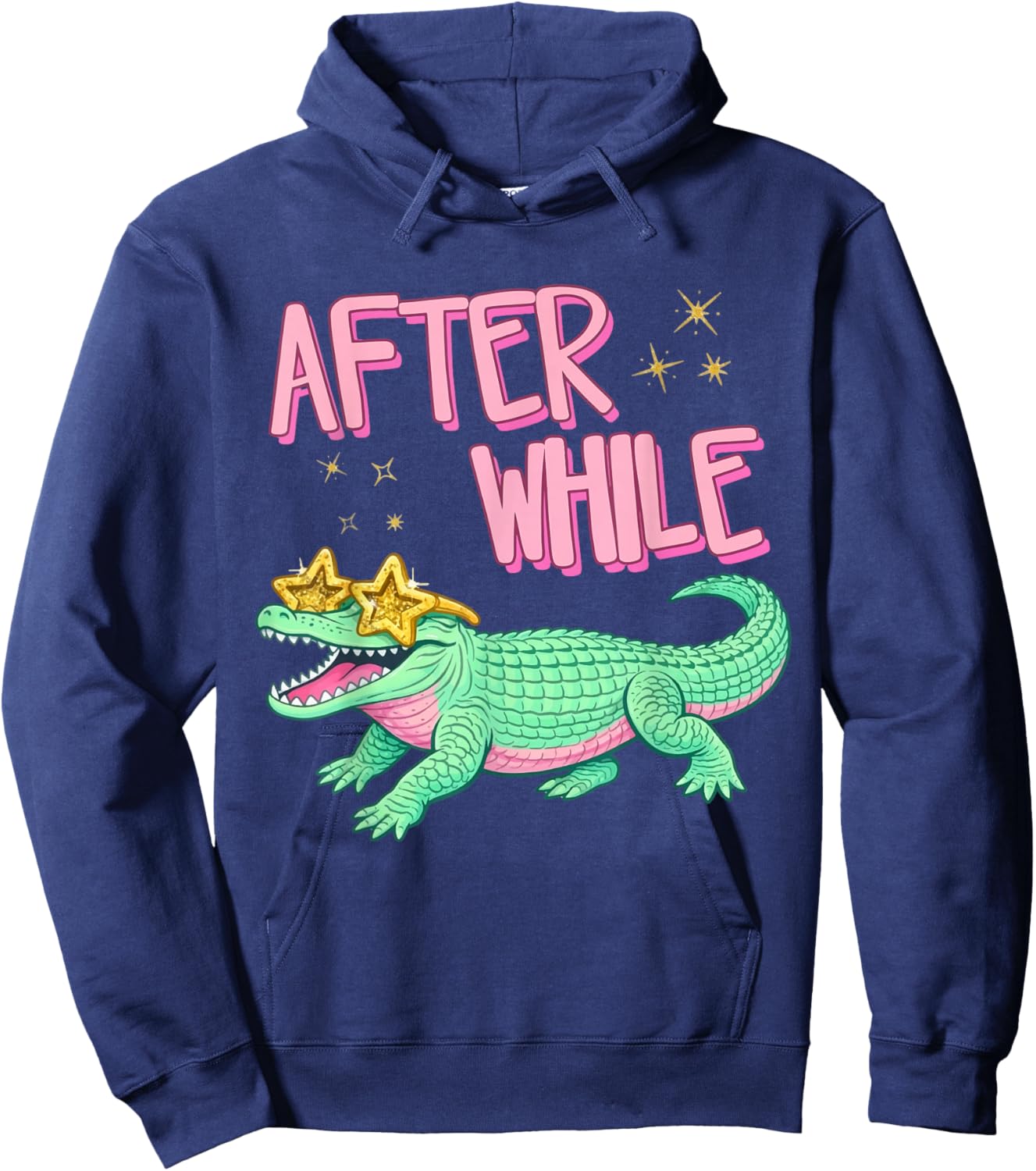 Funny After While Crocodile Girly Summer Beach Vibes Coastal Hoodie - Hoodie | Navy