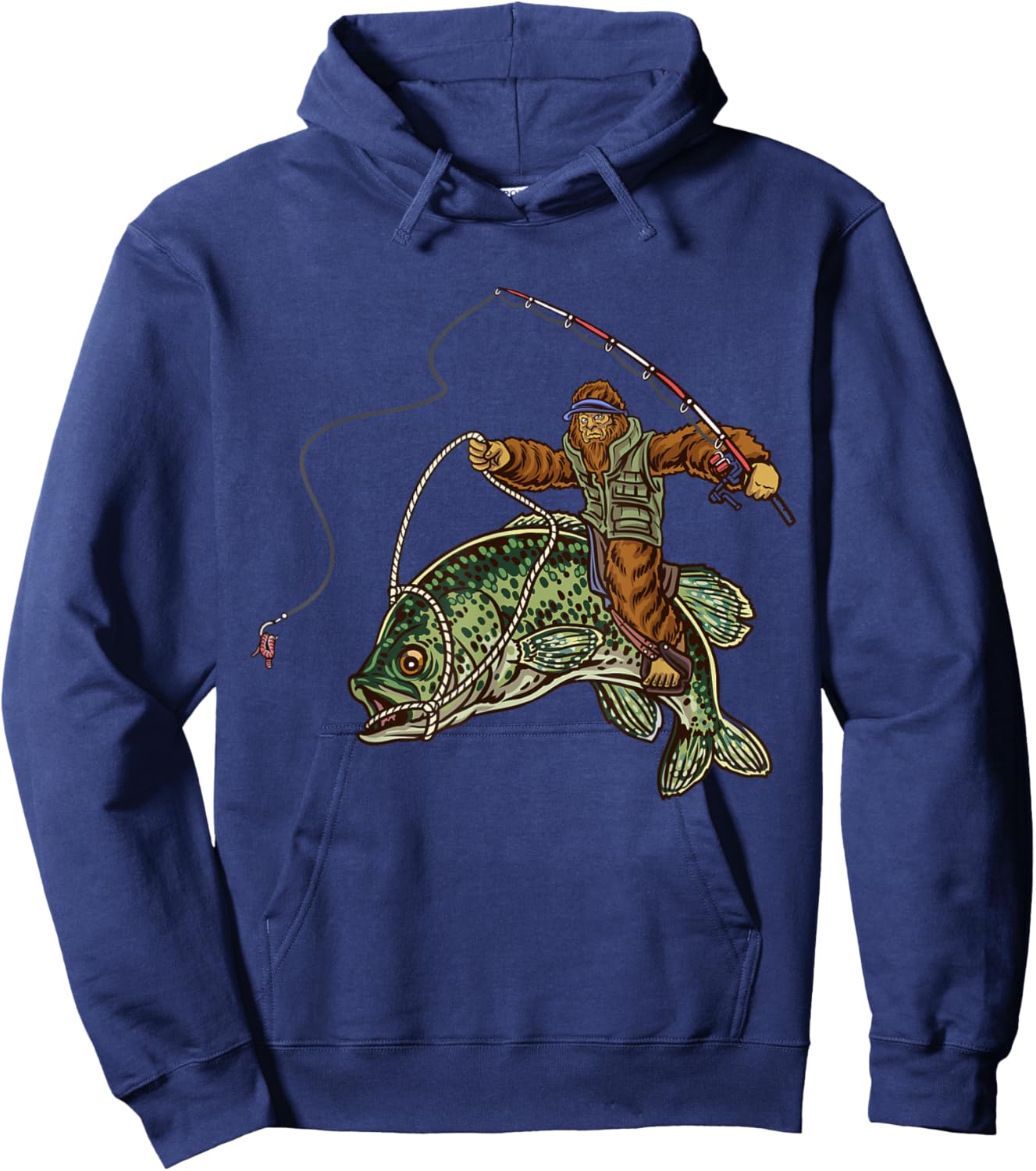 Crappie Fishing Bigfoot Panfishing Fishermen Hoodie - Hoodie | Navy