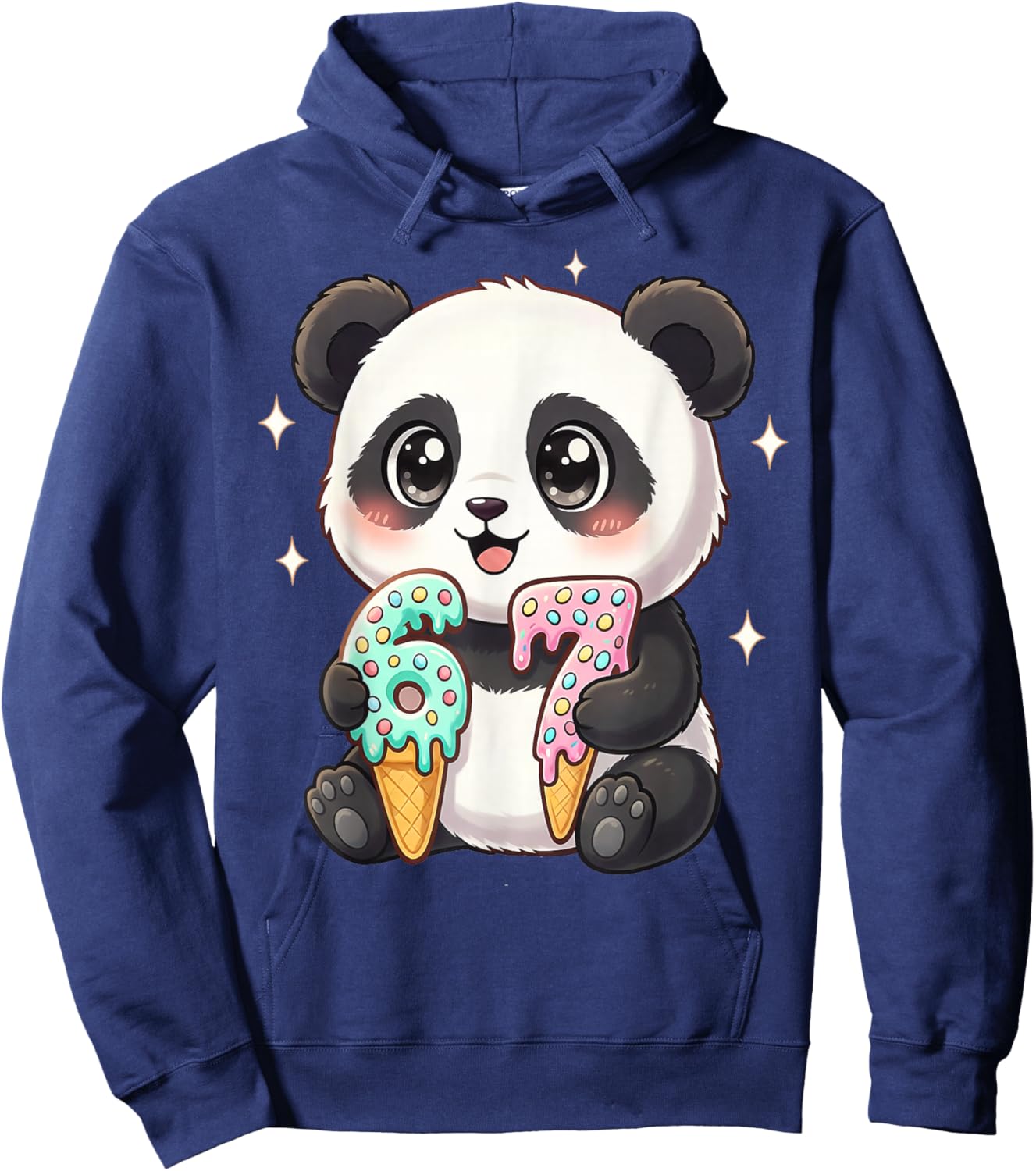 67 Meme Panda Six Seven Panda Lover for Girls Kids Hoodie - Hoodie | Navy