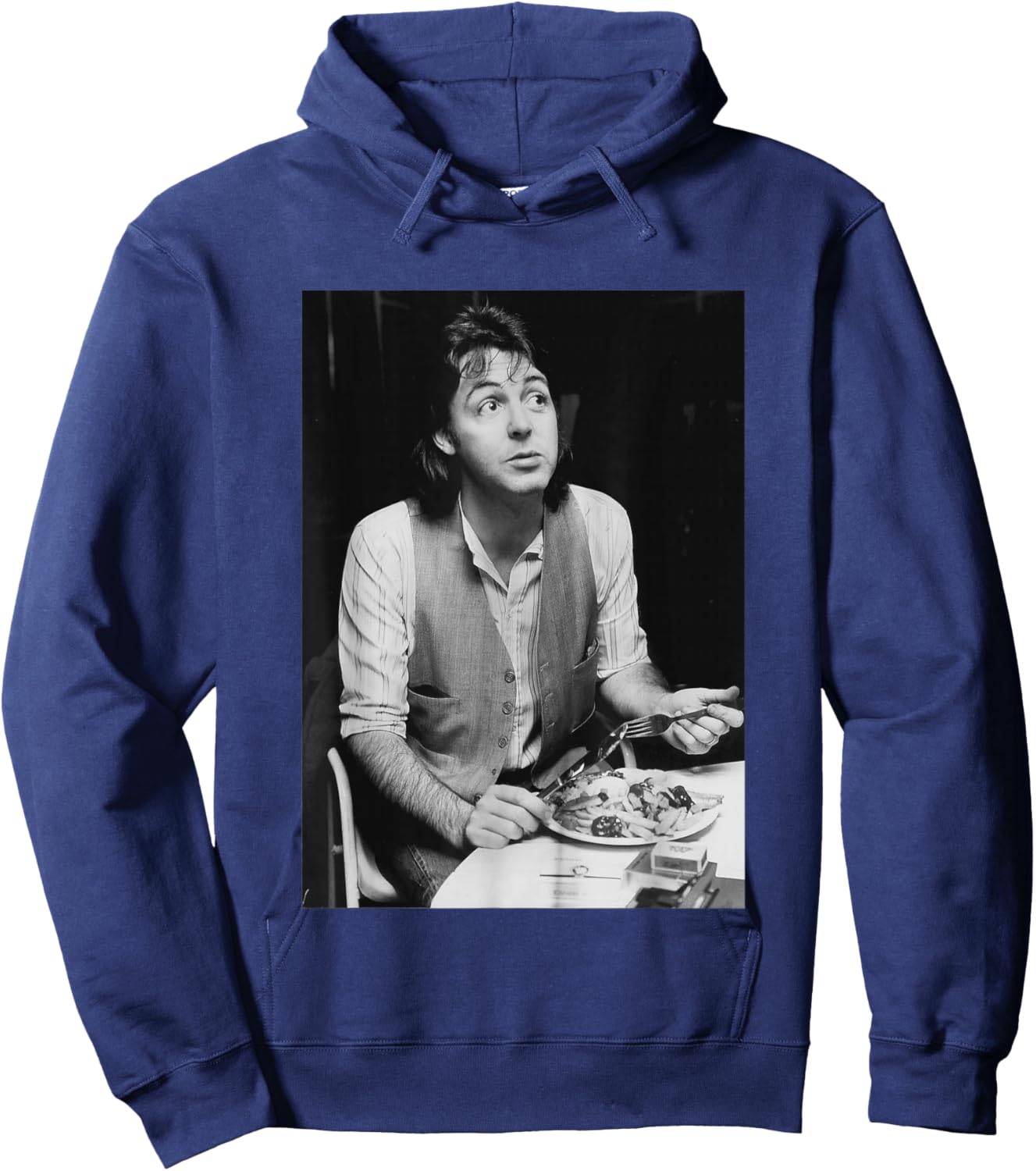 The Beatles: Sir Paul McCartney Eating Wings 1977 Hoodie - Hoodie | Navy