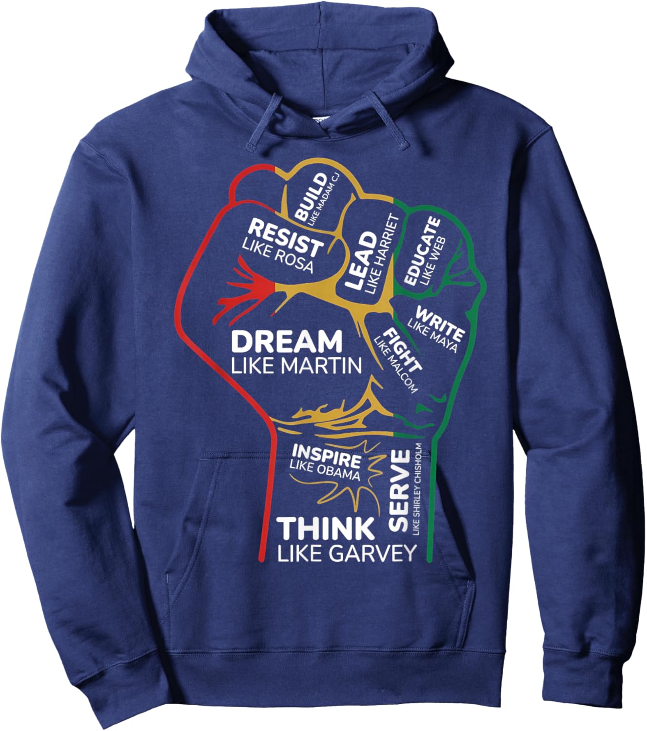 Juneteenth 1865 African Leader Hoodie - Hoodie | Navy