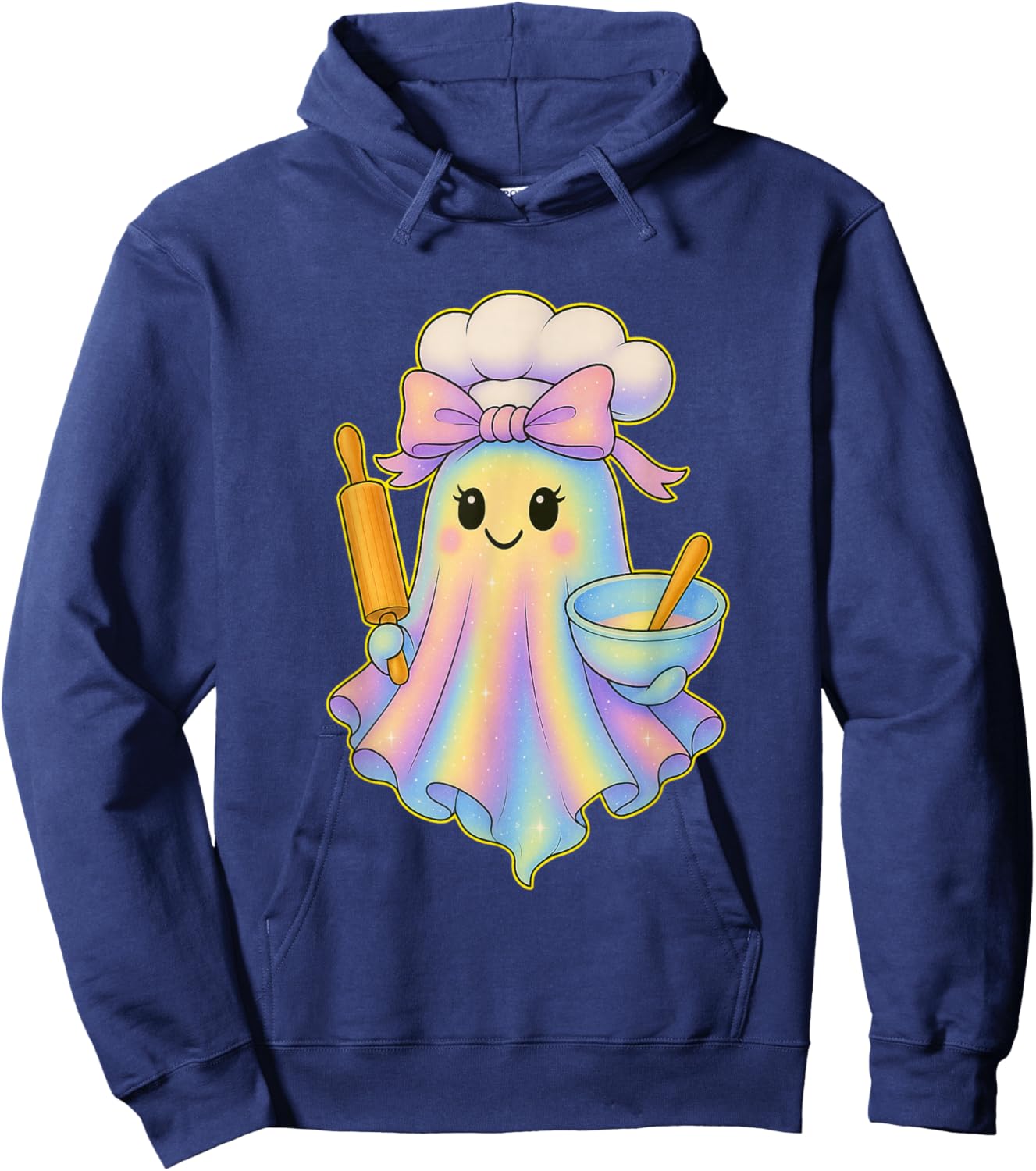 Chef Ghost Pastel Perfect Halloween Baking Bakers Ghost Hoodie - Hoodie | Navy