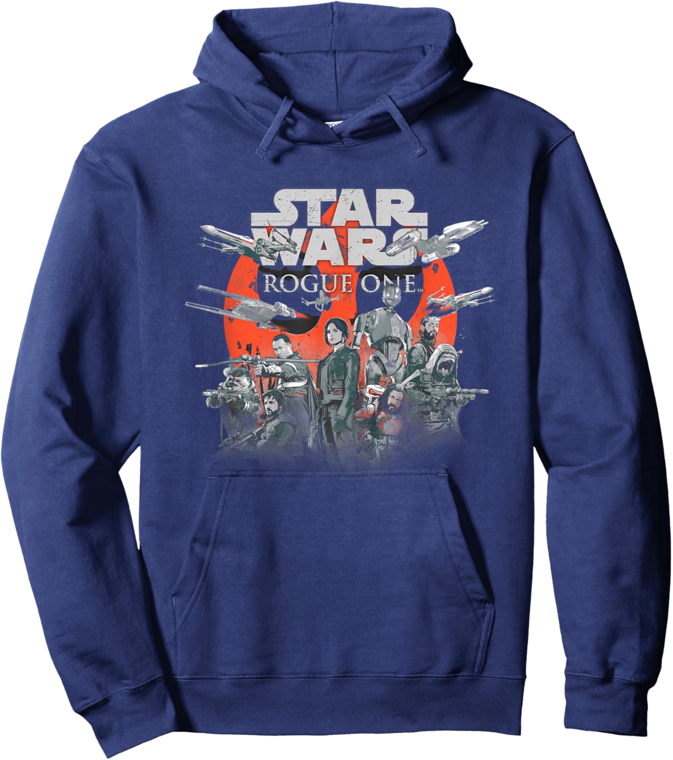Star Wars Rogue One Distressed Rebel Group Vignette Hoodie - Hoodie | Navy