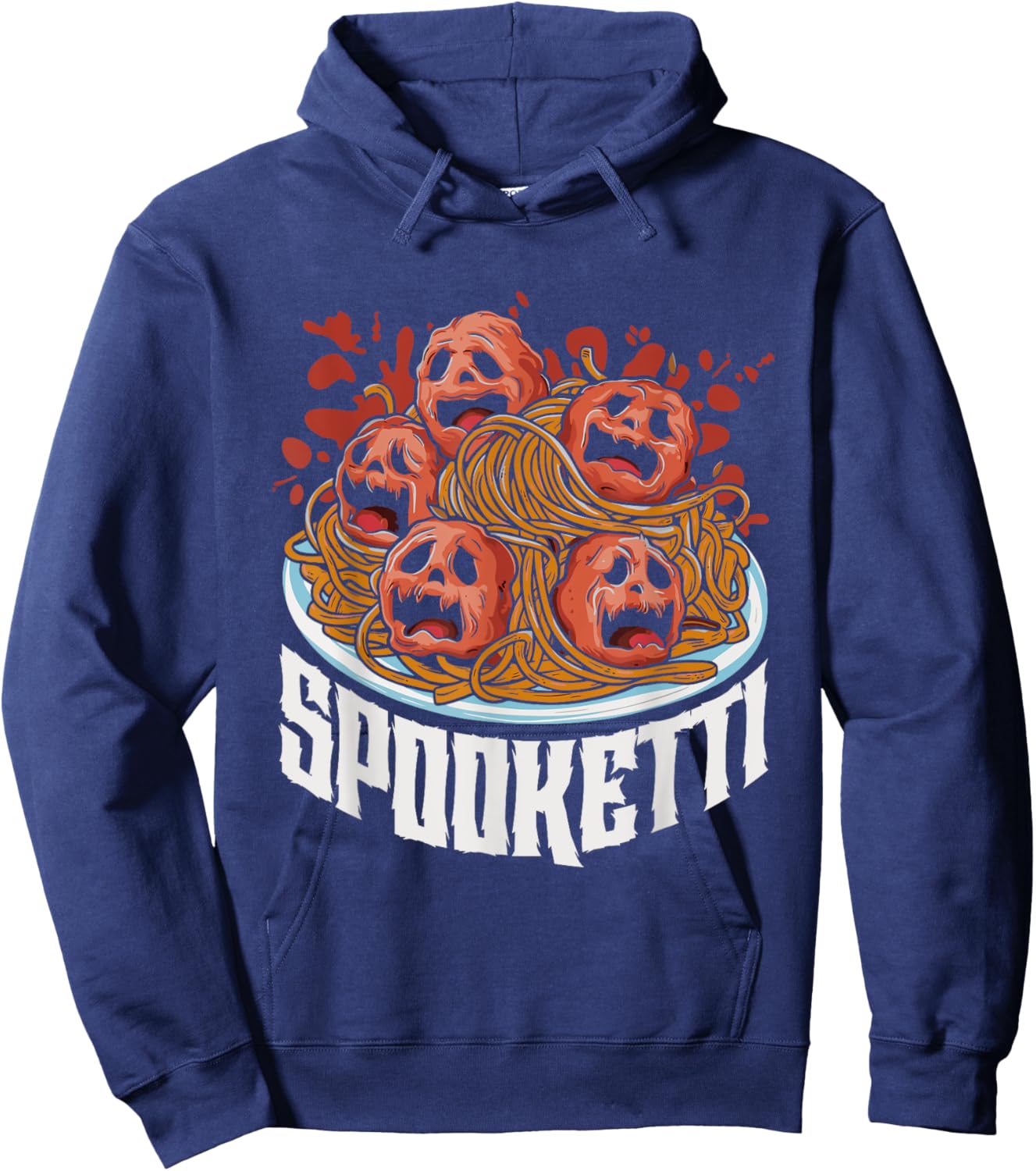 Funny Spooketti Halloween Costume Spaghetti Hoodie - Hoodie | Navy