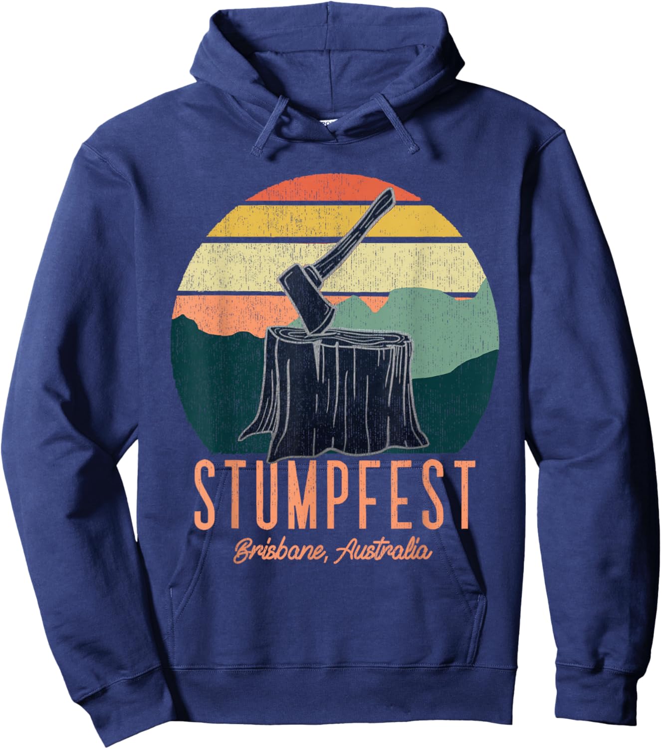 Vintage Funny Stumpfest 2024 Brisbane Get Sweaty Hoodie - Hoodie | Navy