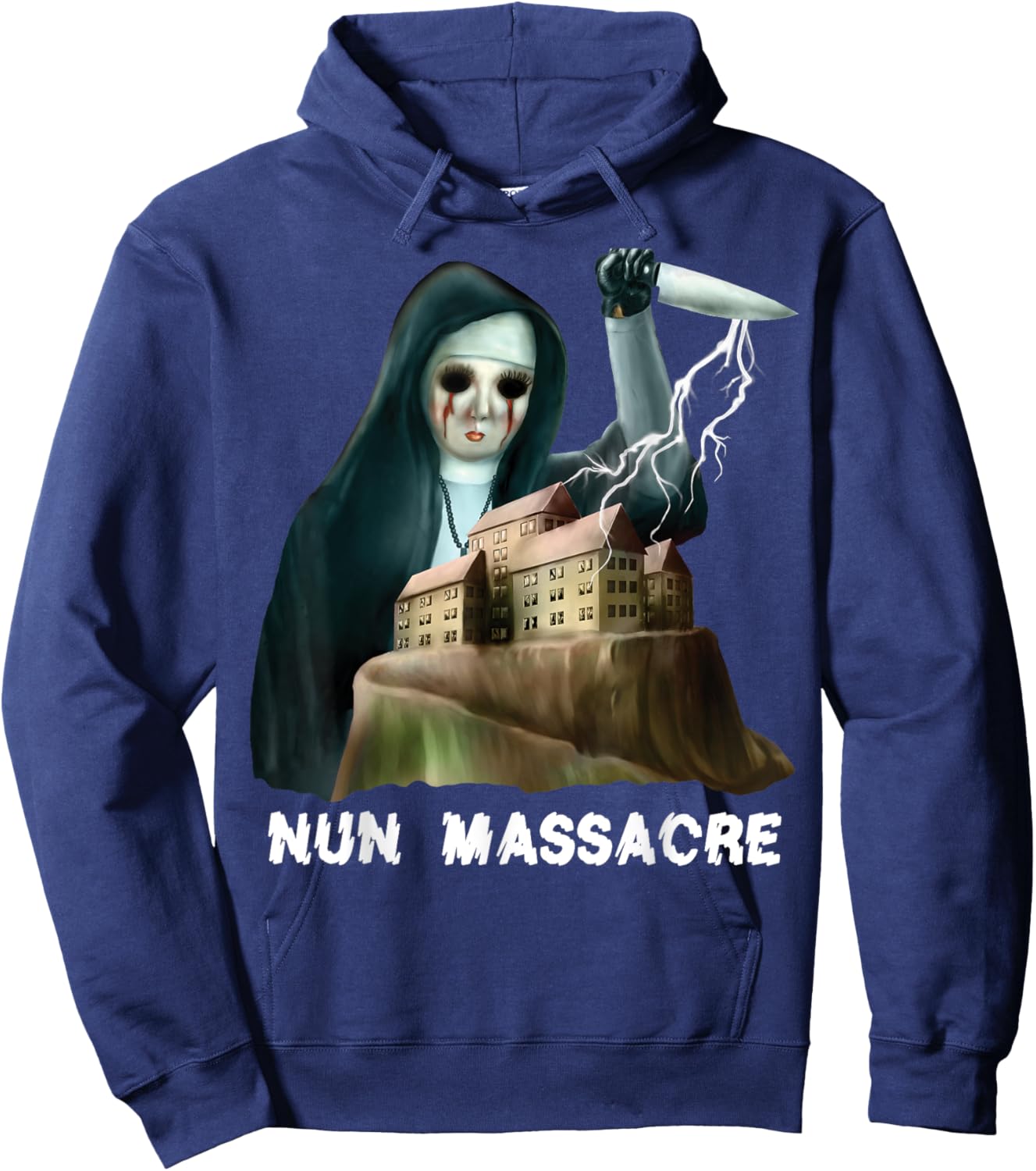 Nun Massacre Survival Horror Game Maniac Hoodie - Hoodie | Navy