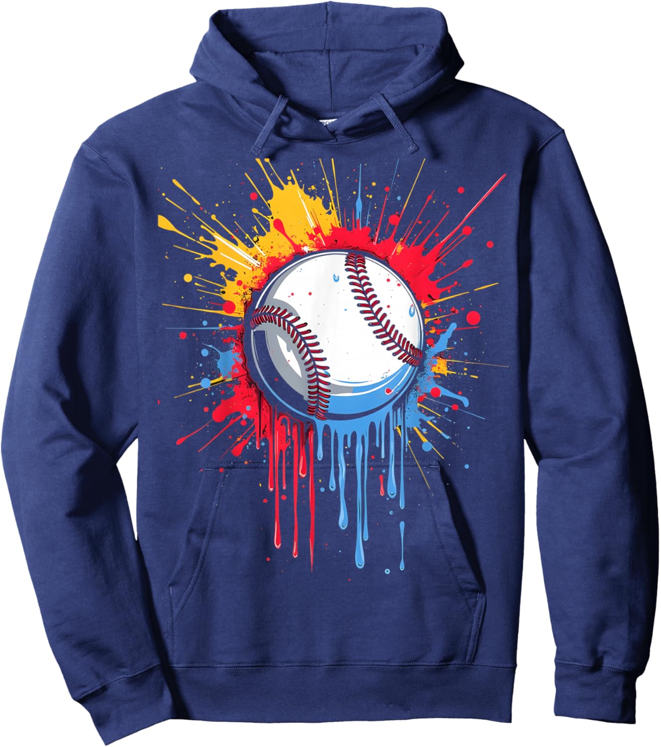 Baseball Drip Splash Boys Ice Cream Drip Youth Player Hoodie - Hoodie | Navy