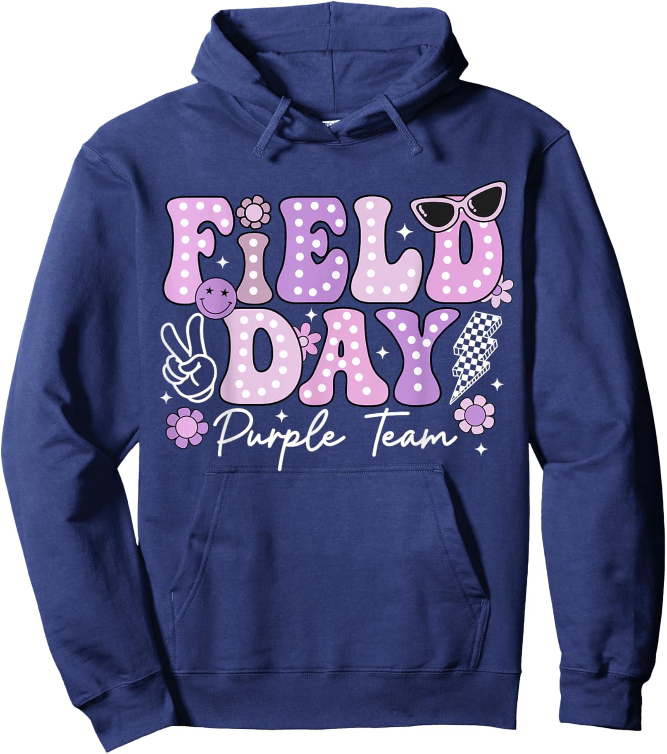 Field Day Purple Team Color Field Trip Team Game Competition Hoodie - Hoodie | Navy