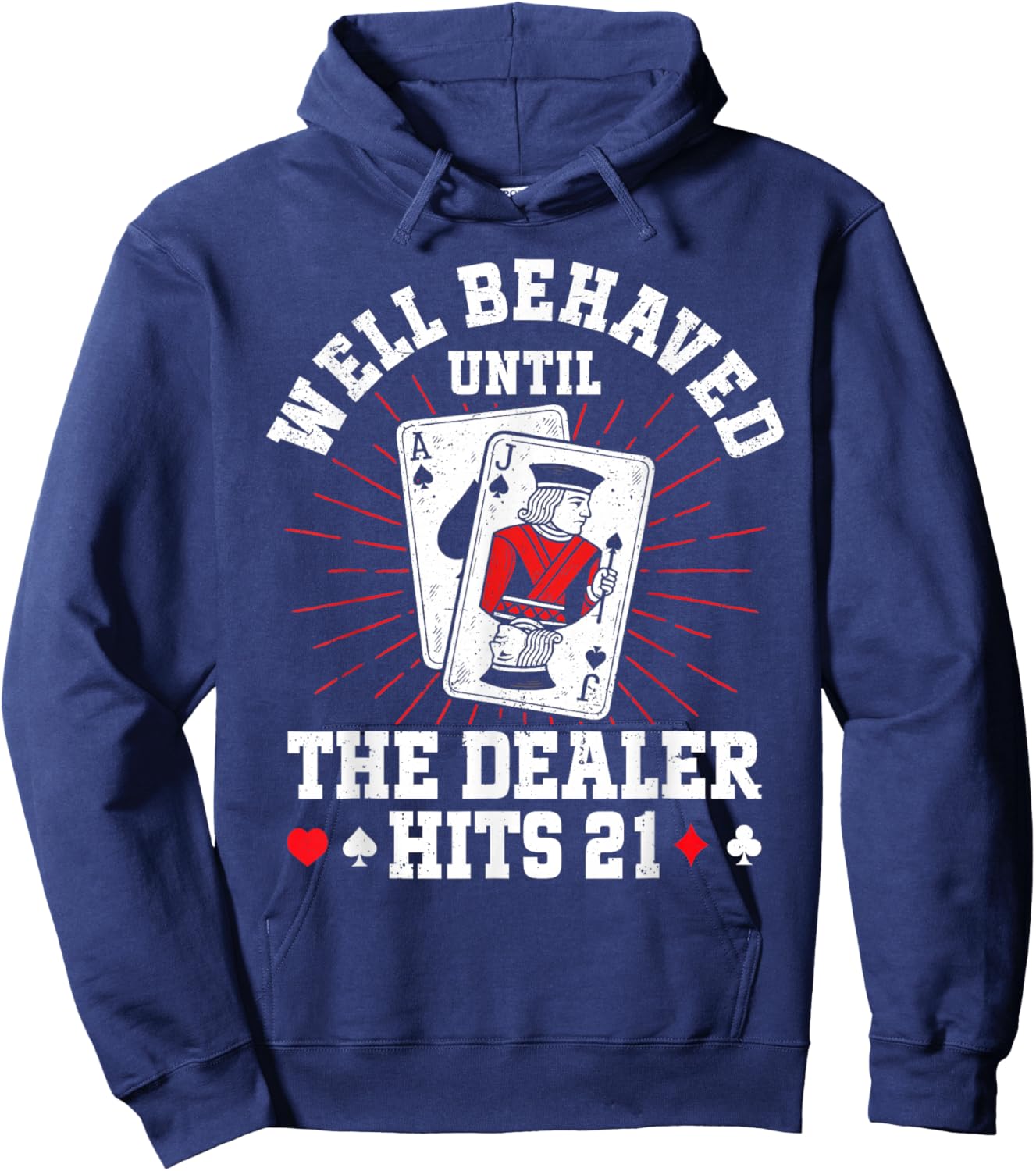 Black Jack Funny Casino Card Game Hoodie - Hoodie | Navy