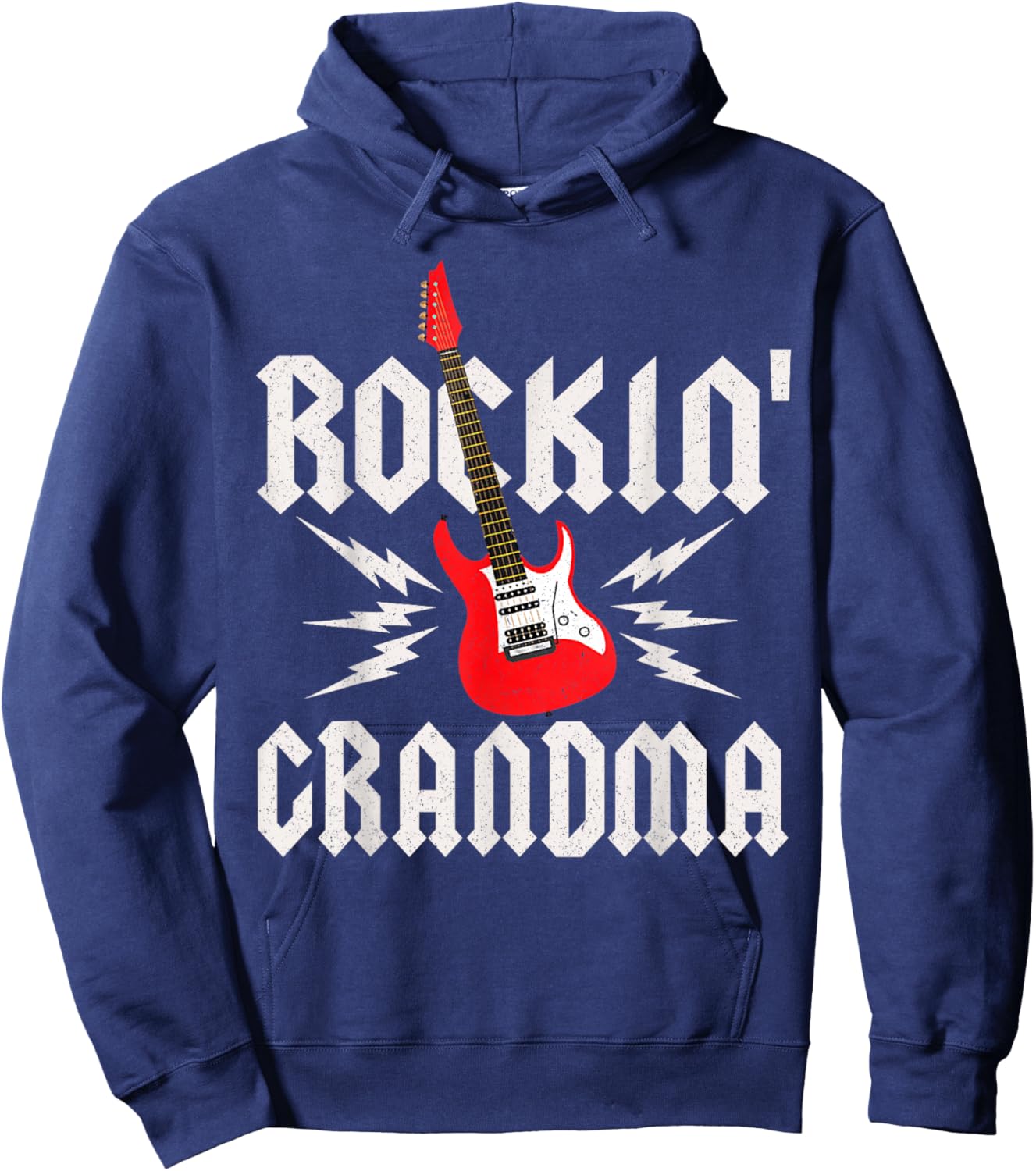 Grandma Rockin One Birthday Family Matching Rock Guitar Hoodie - Hoodie | Navy