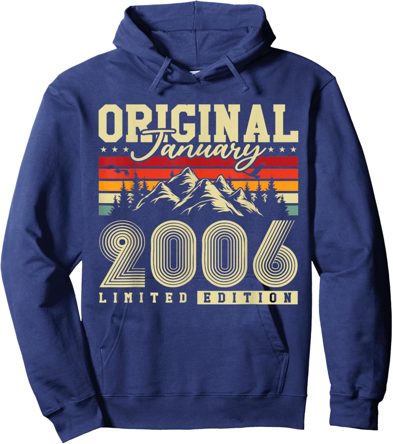 Original January 2006 Birthday Gift 20 Years Vintage Hoodie - Hoodie | Navy
