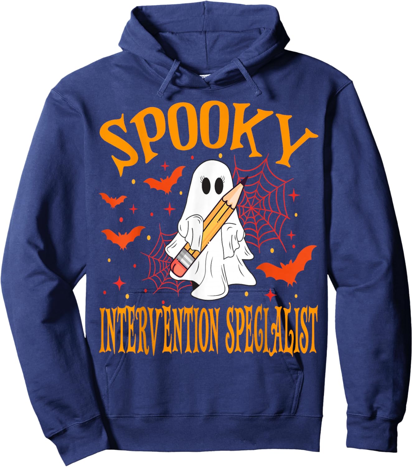Spooky Intervention Specialist Halloween School Hoodie - Hoodie | Navy