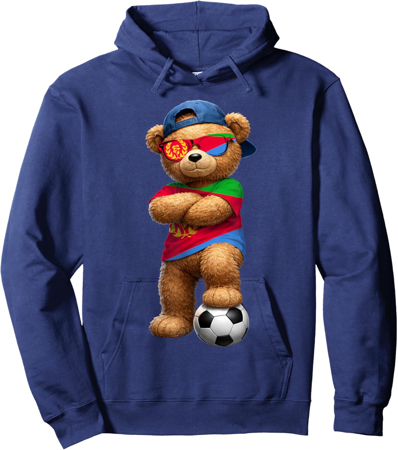 Eritrean Flag Teddy Player Sports Outfit for Eritrea Hoodie - Hoodie | Navy