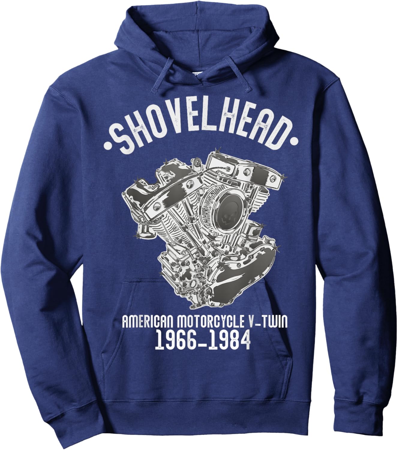 Novelty Shovelhead Motorcycle Enthusiasts Husband Grandpa Hoodie - Hoodie | Navy